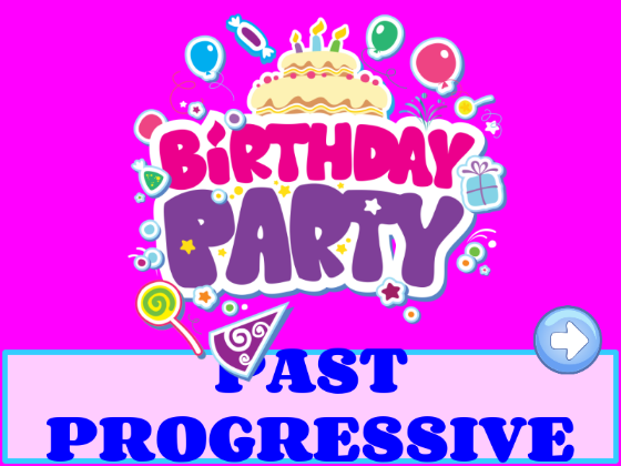 צילום שקף מתוך מצגת Past progressive: Birthday Party